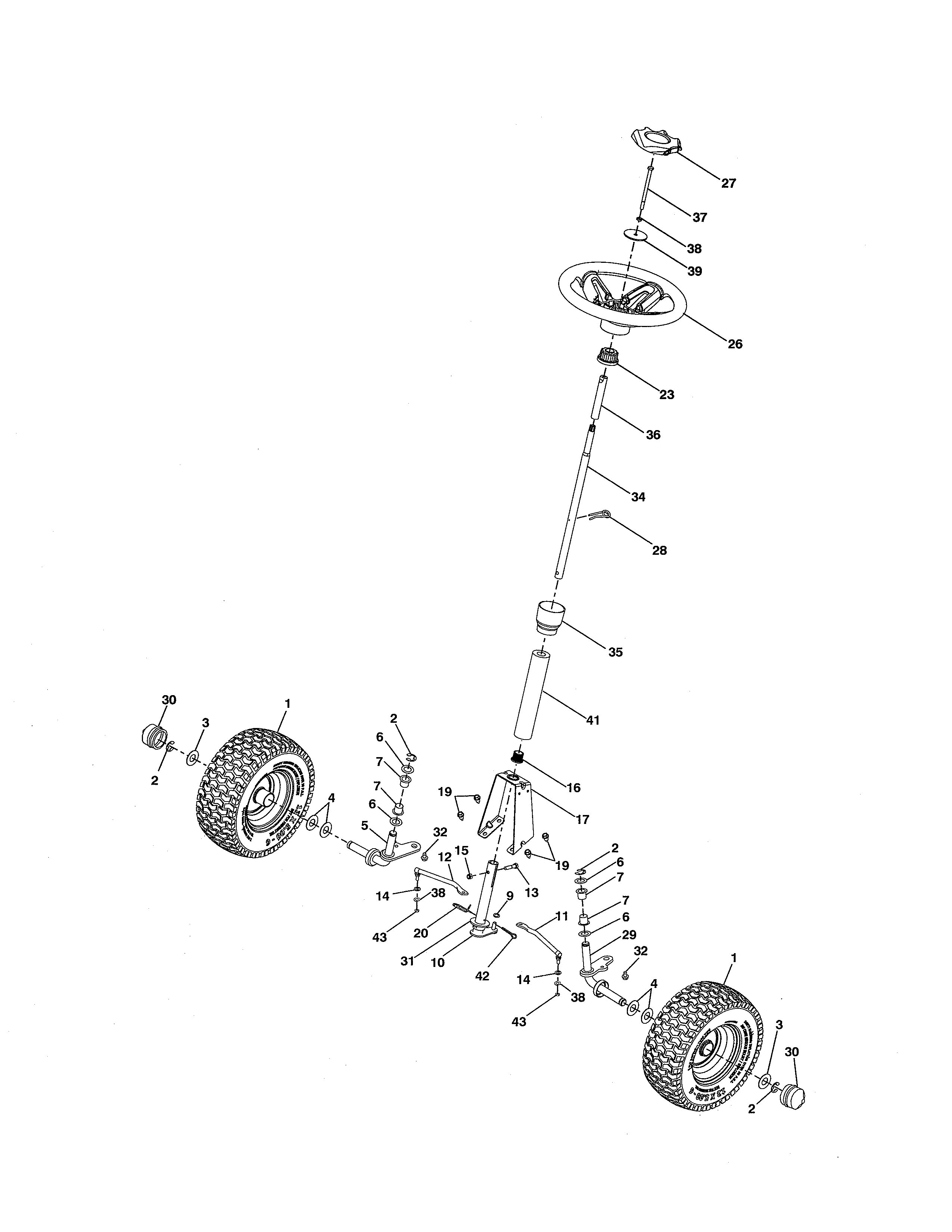 Steering Diagram and Parts List for 917280010  Craftsman Engine