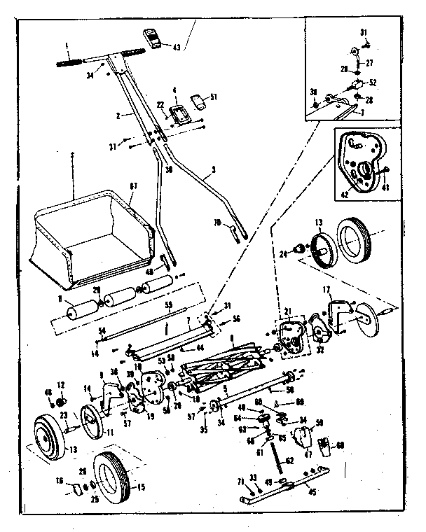 Replacement Parts Diagram and Parts List for 53681541  Craftsman Lawn Mower