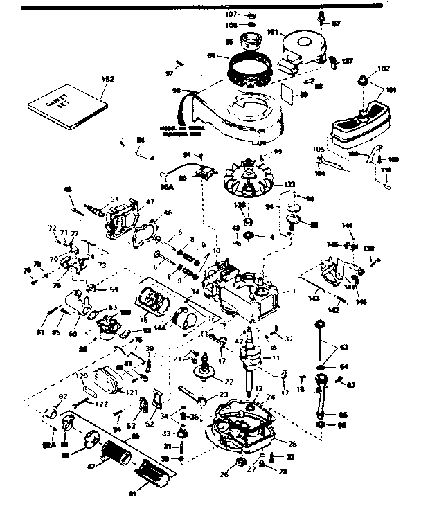 Engine Diagram and Parts List for 143365022  Craftsman Engine