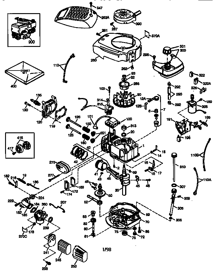 Engine 143.986508 Diagram and Parts List for 143986508  Craftsman Engine