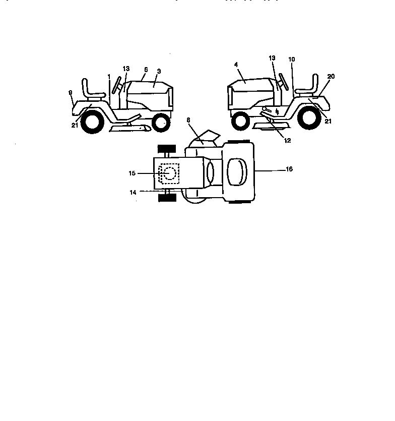 Decals Diagram and Parts List for 917270642  Craftsman Lawn Tractor