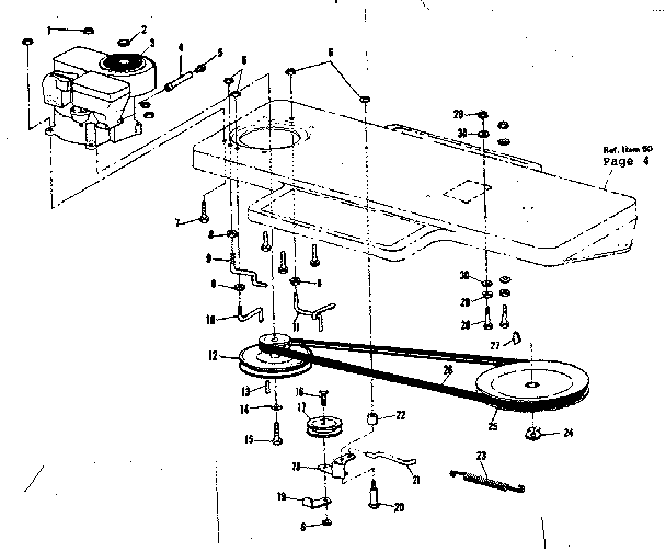 Drive Assembly Diagram and Parts List for 536250921  Craftsman Lawn Tractor