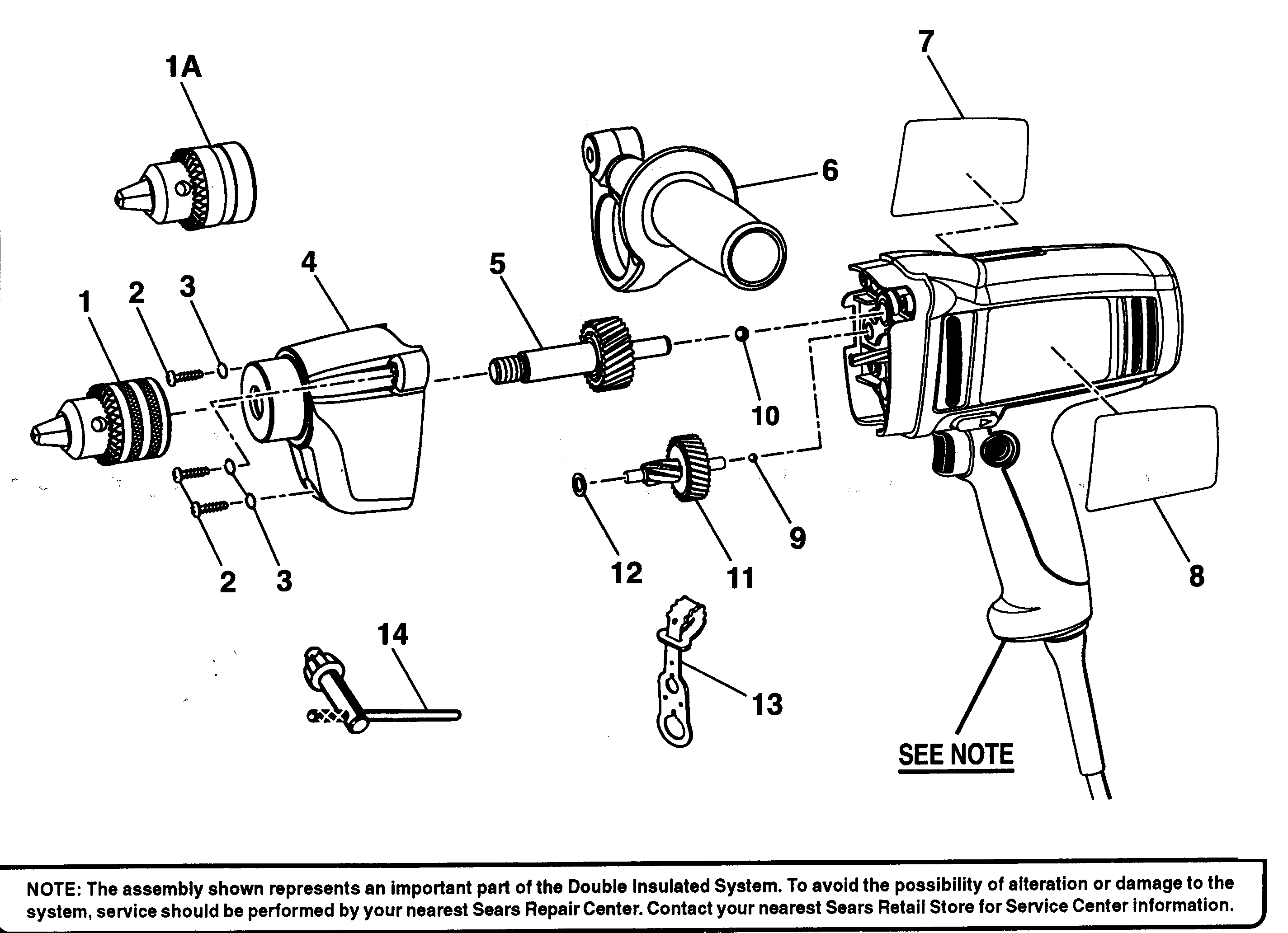 Housing Assy Diagram and Parts List for 315101100  Craftsman Boring Machine