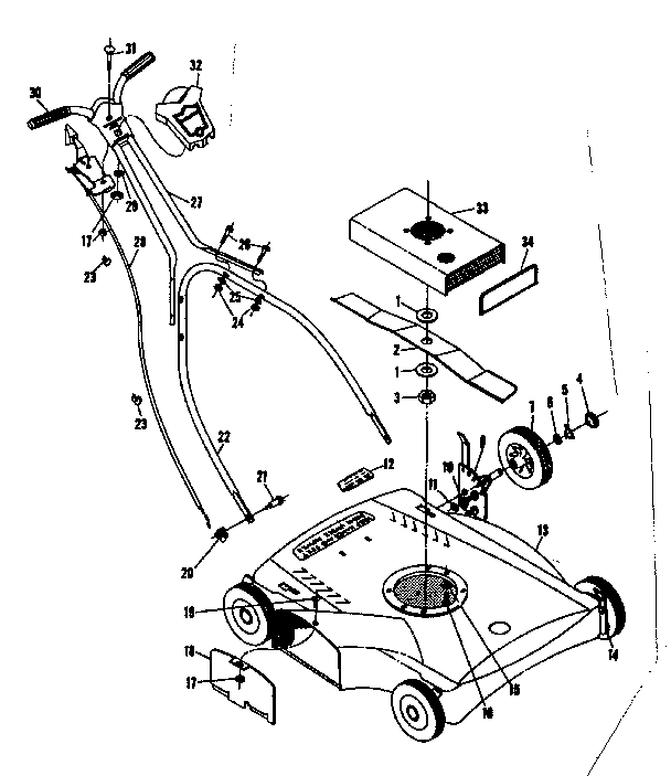 Replacement Parts Diagram and Parts List for 13191240  Craftsman Lawn Mower