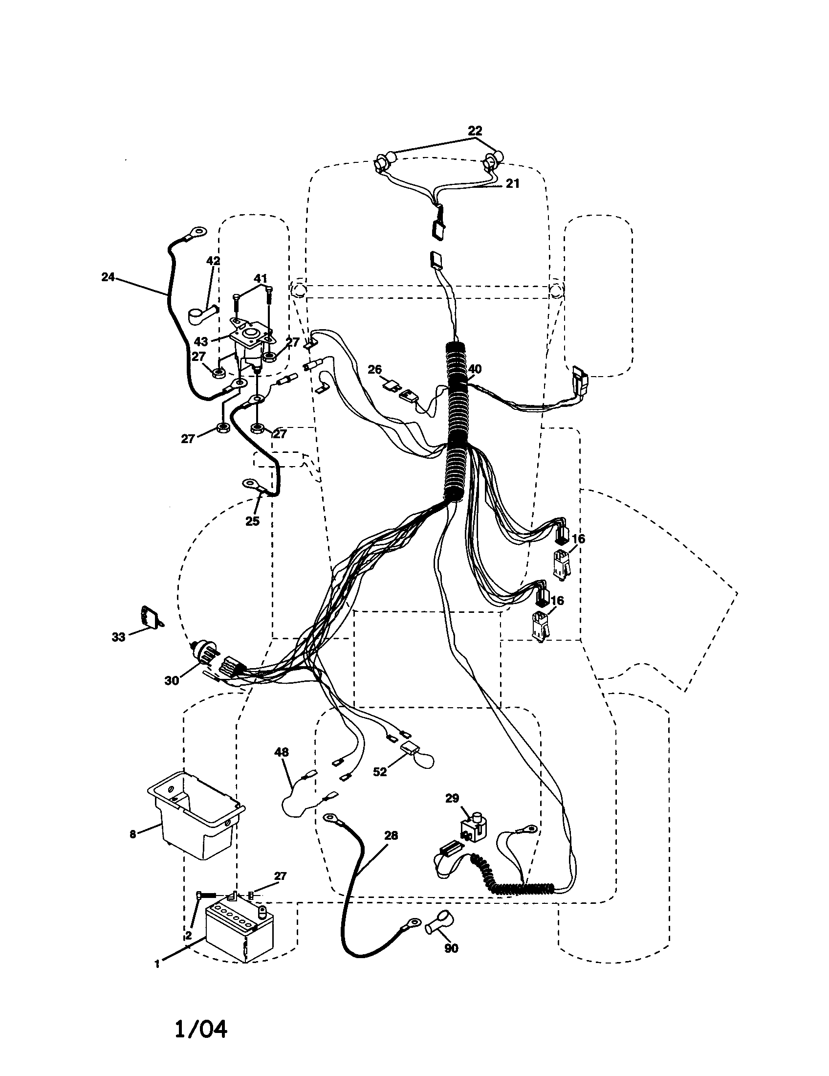 Electrical Diagram and Parts List for 917277320  Craftsman Lawn Tractor