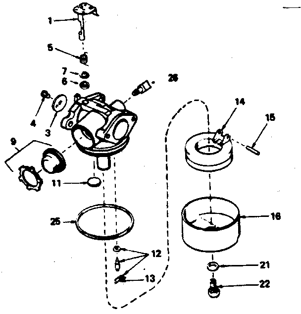 Carburetor 632088 Diagram and Parts List for 143374422  Craftsman Engine