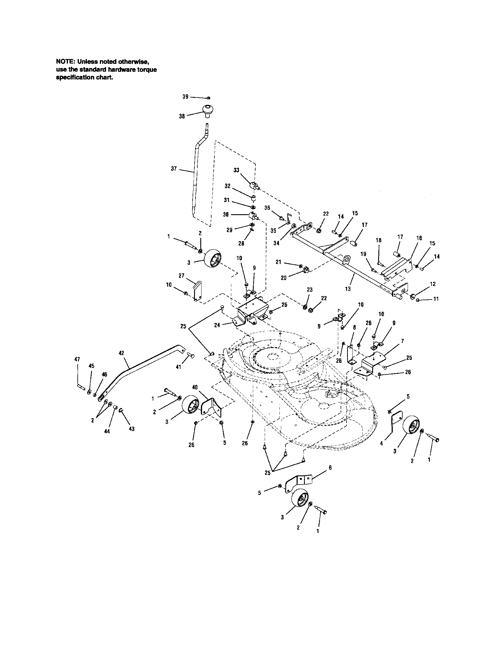 Mower Deck-height Adjustment Diagram and Parts List for 107277680  Craftsman Engine