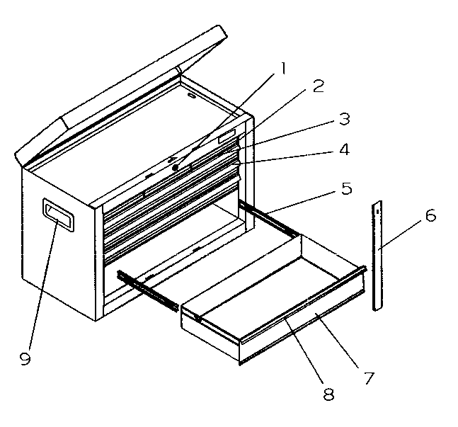 Chest Diagram and Parts List for 706622140  Craftsman Tool Stand & Cart
