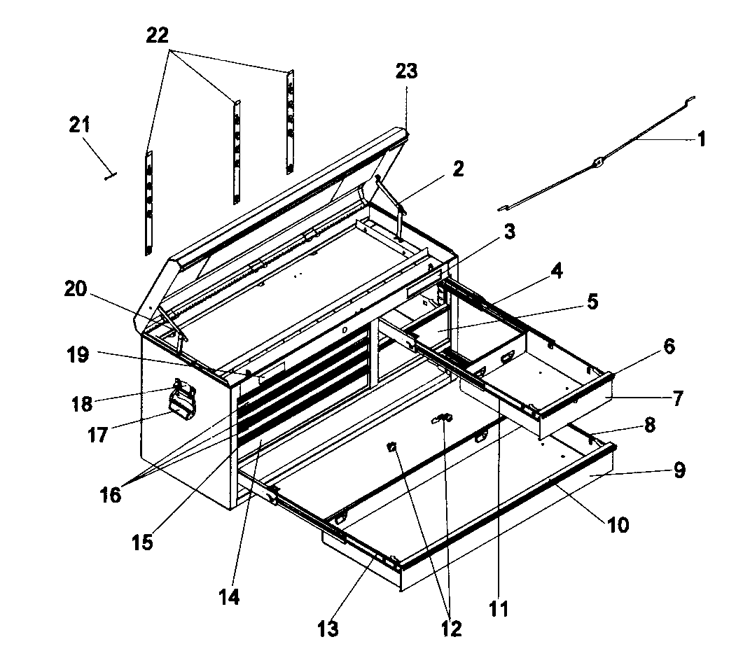Tool Chest Diagram and Parts List for 706824991  Craftsman Tool Stand & Cart