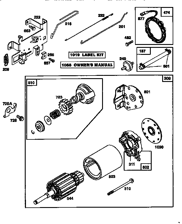 Engine 28n707-0171-01 (71/500) Diagram and Parts List for 917256510  Craftsman Lawn Tractor