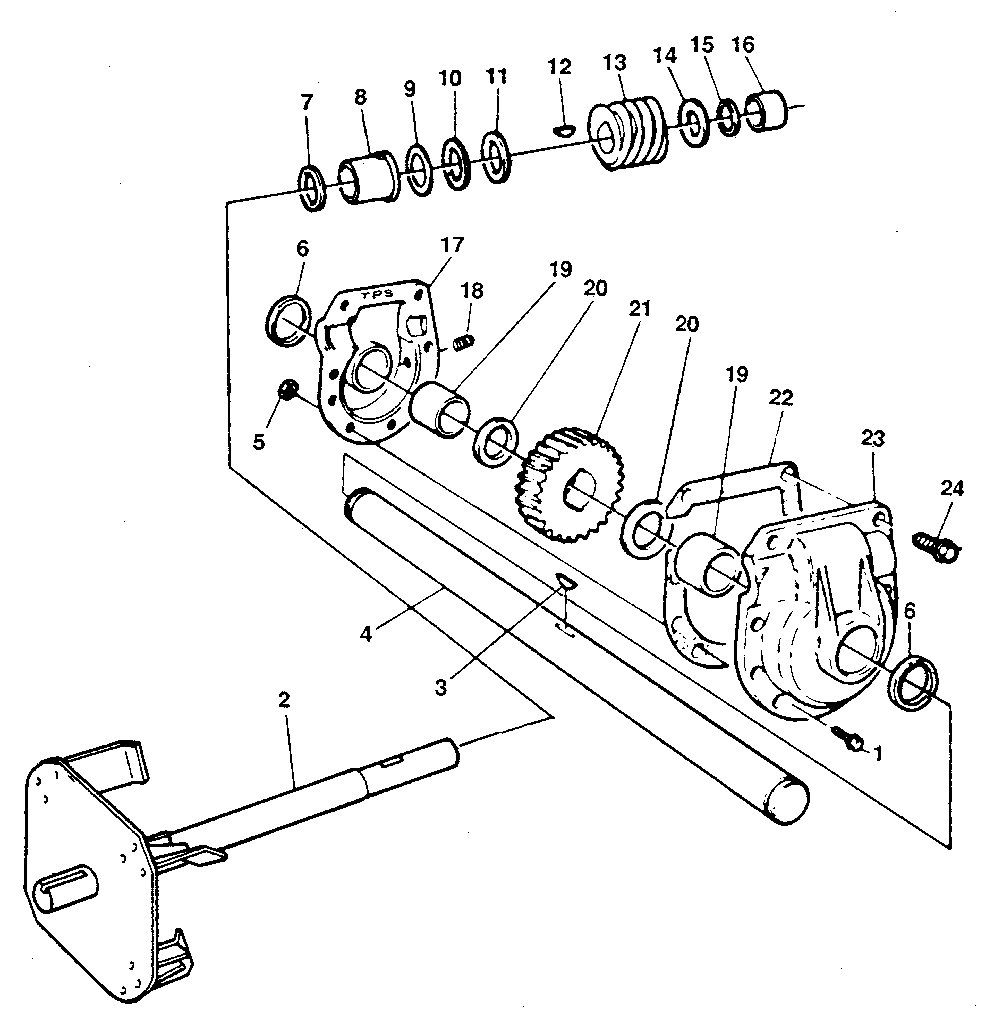 Gear Box Diagram and Parts List for 53688410  Craftsman Snow Blower