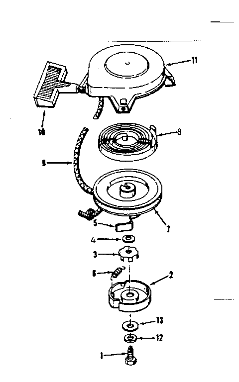 Rewind Starter Diagram and Parts List for 143531022  Craftsman Engine