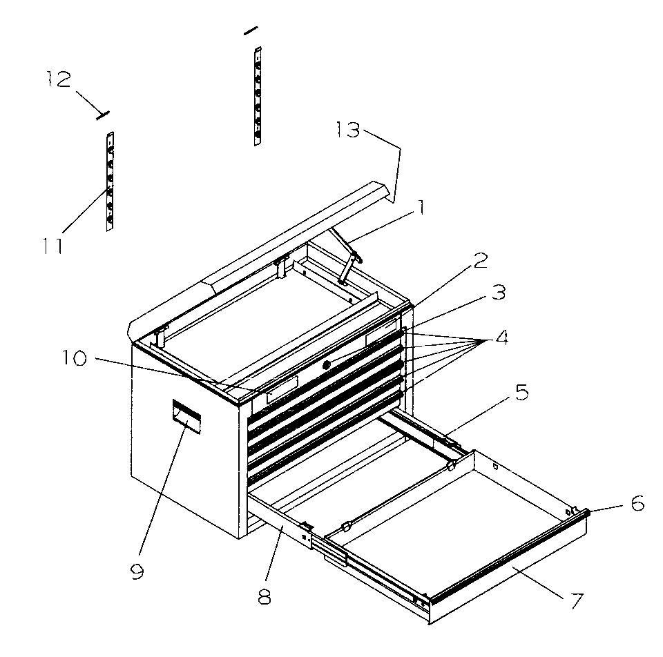 Tool Chest Diagram and Parts List for 706825201  Craftsman Tool Stand & Cart