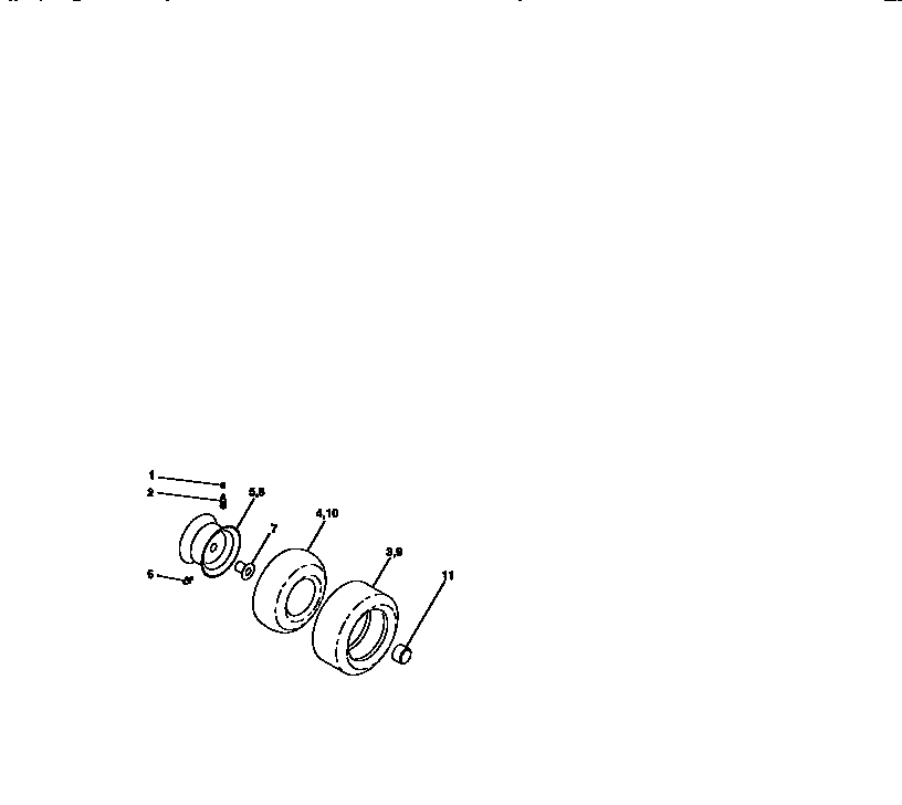 Wheels And Tires Diagram and Parts List for 917270710  Craftsman Lawn Tractor