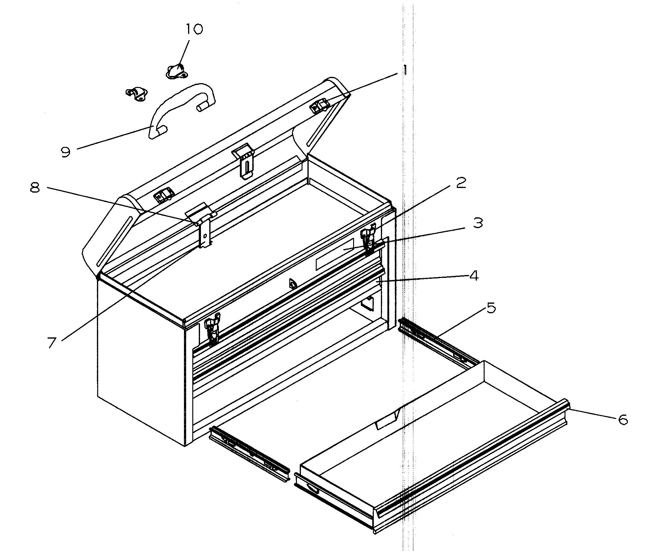 Tool Box Diagram and Parts List for 706653373  Craftsman Tool Stand & Cart