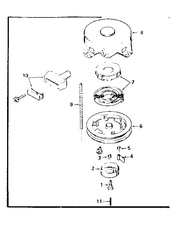 Rewind Starter Diagram and Parts List for 143HS40-55505G  Craftsman Engine