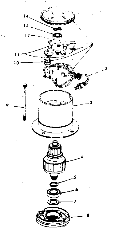 Blade Motor Diagram and Parts List for 91725790  Craftsman Lawn Tractor