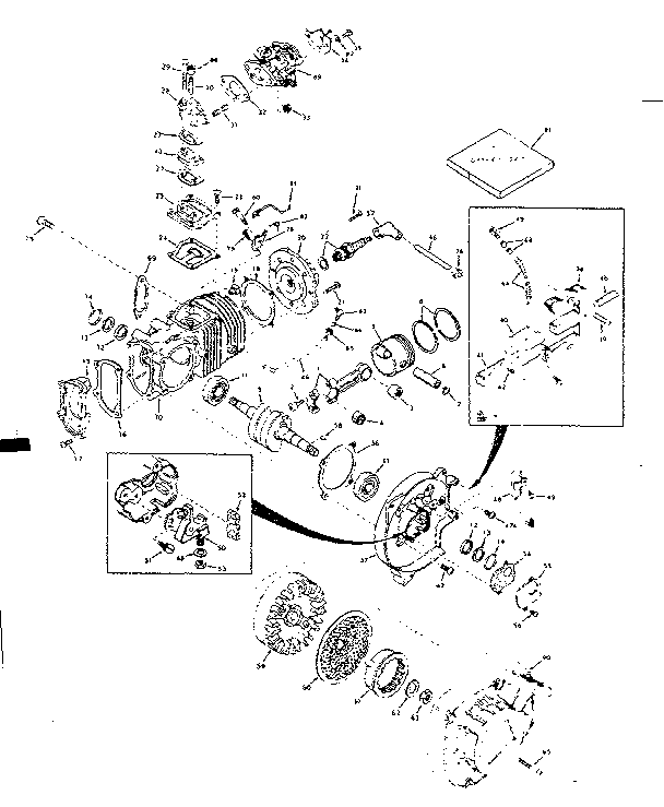 Engine Diagram and Parts List for 917351371  Craftsman Chainsaw