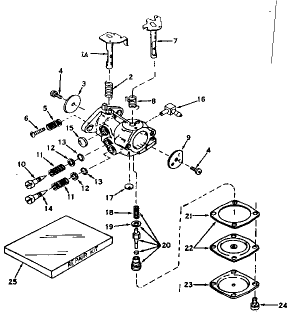 Carburetor No. 630986 Diagram and Parts List for 143161182  Craftsman Engine