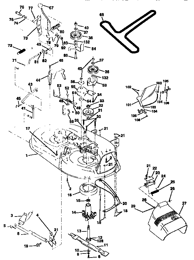 Mower Diagram and Parts List for 917258482  Craftsman Lawn Tractor