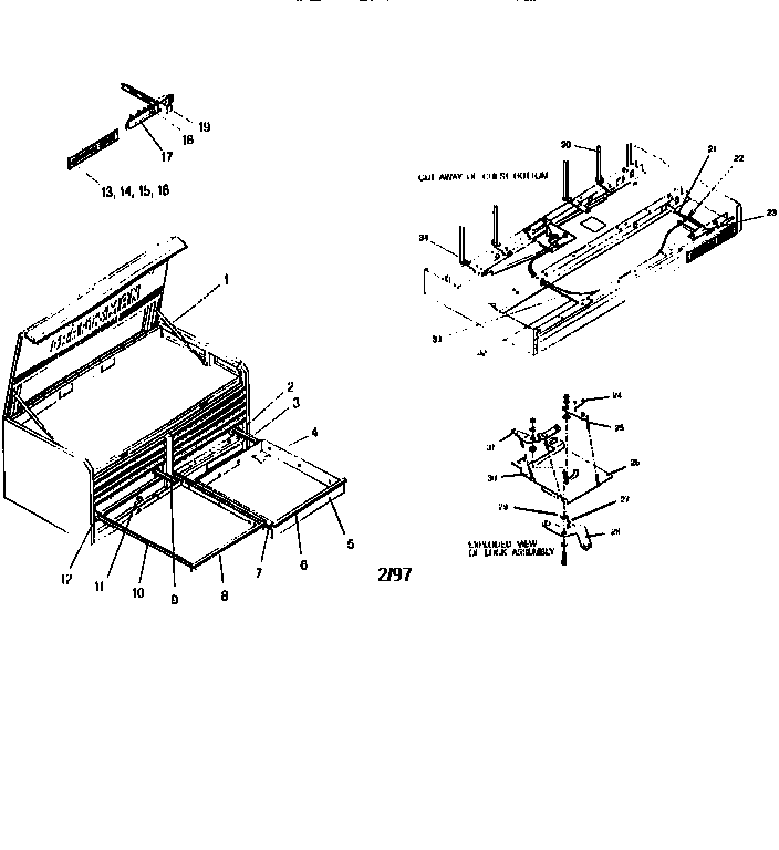 Unit Parts Diagram and Parts List for 706654880  Craftsman Tool Stand & Cart