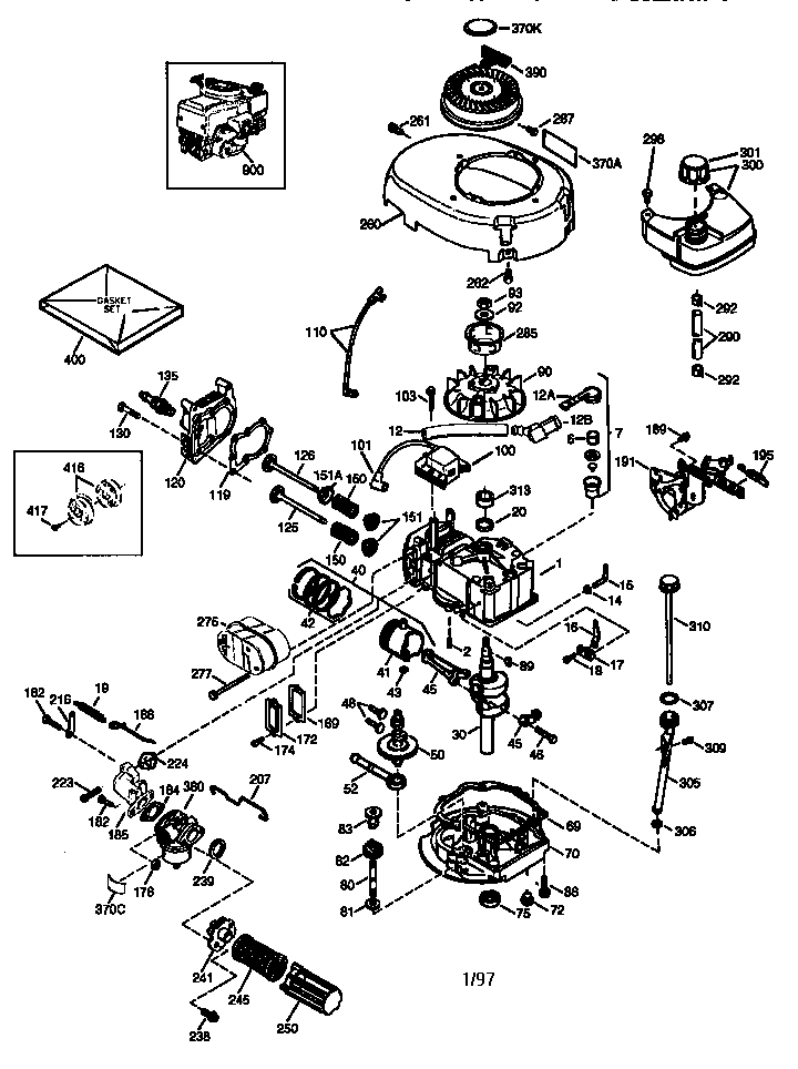 Engine (71/143) 143.974506 Diagram and Parts List for 143974506  Craftsman Engine
