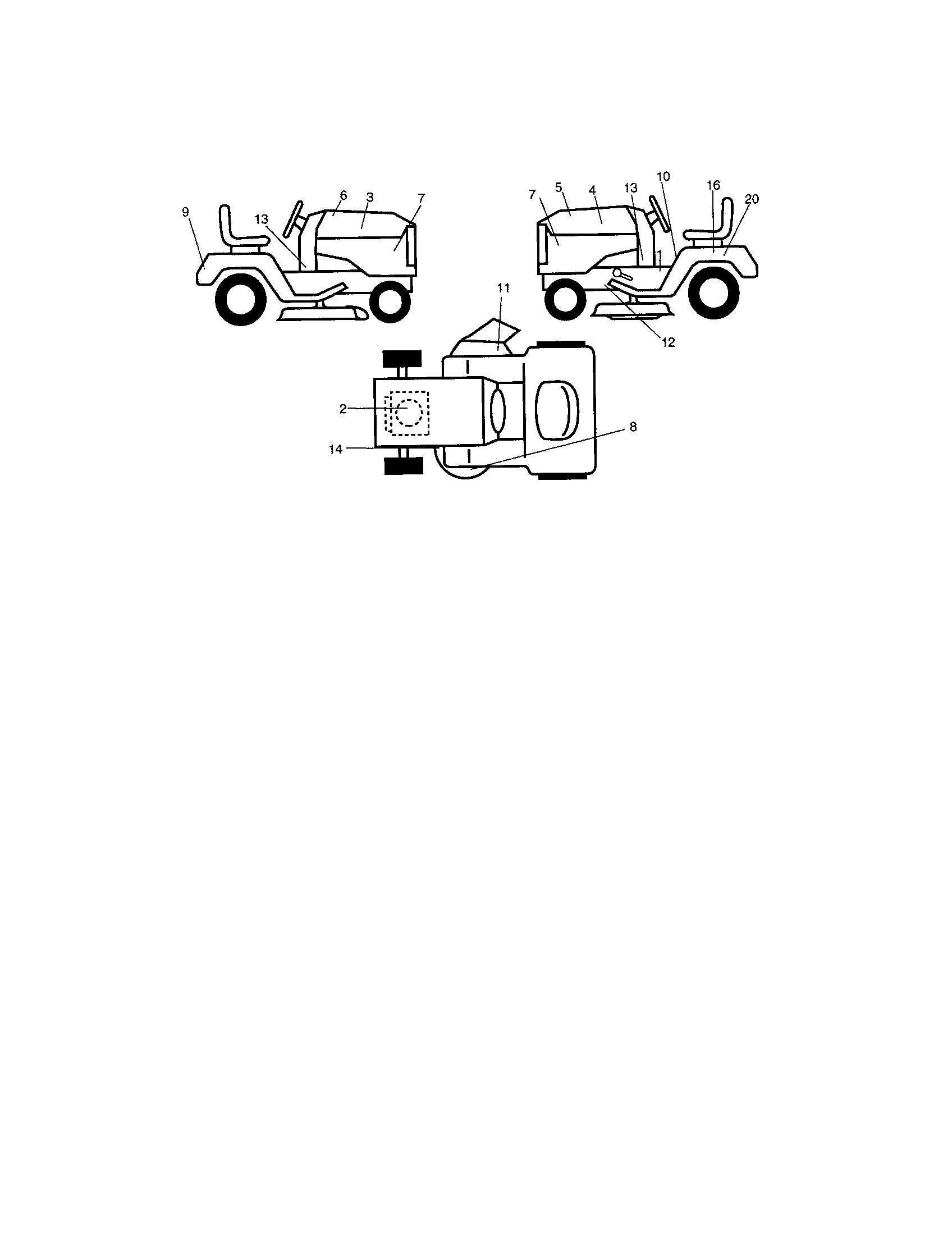Decals Diagram and Parts List for 917272762  Craftsman Lawn Tractor
