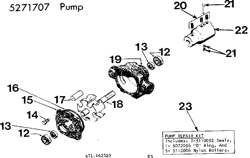 Pump Diagram and Parts List for 471462520  Craftsman Pressure Washer