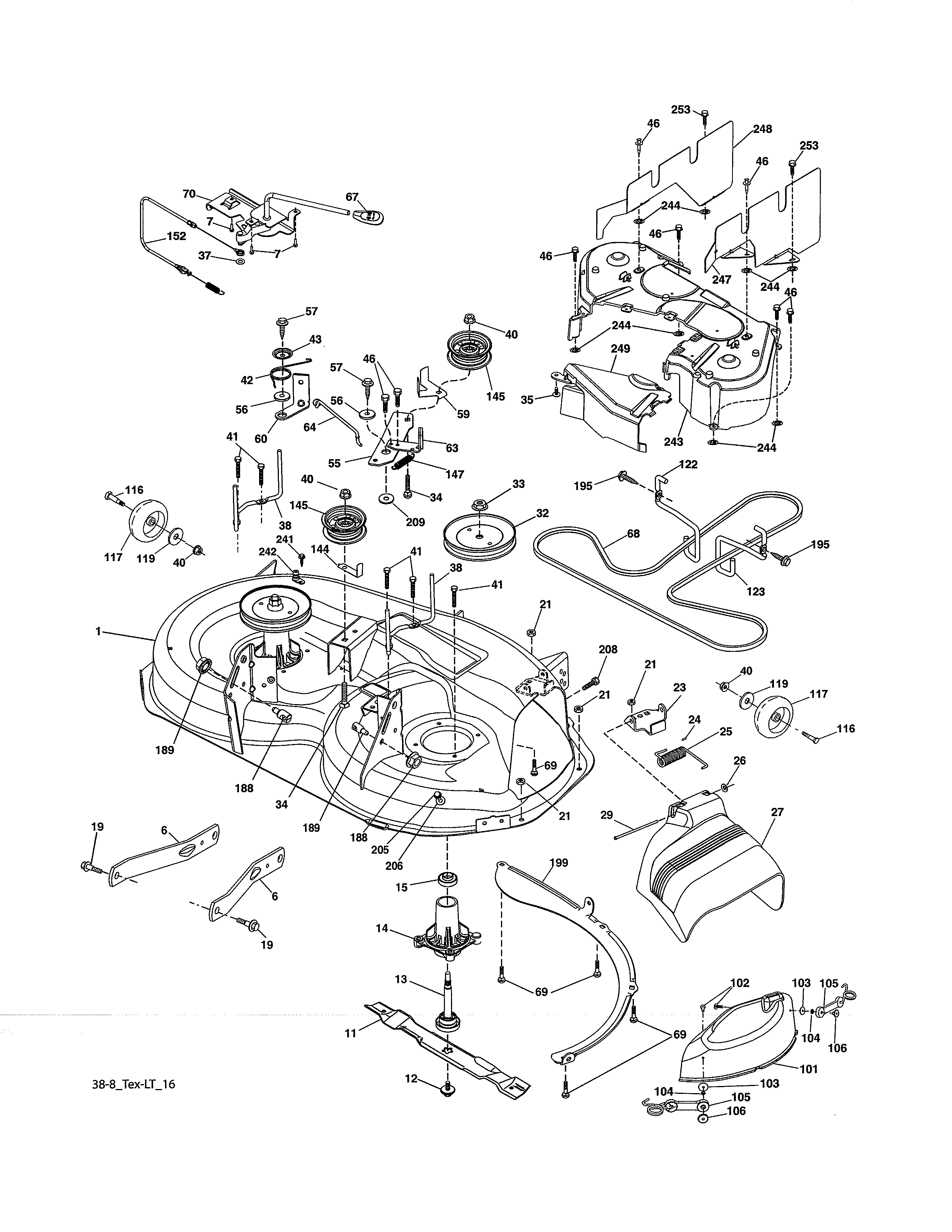 Mower Diagram and Parts List for 917990030  Craftsman Lawn Tractor
