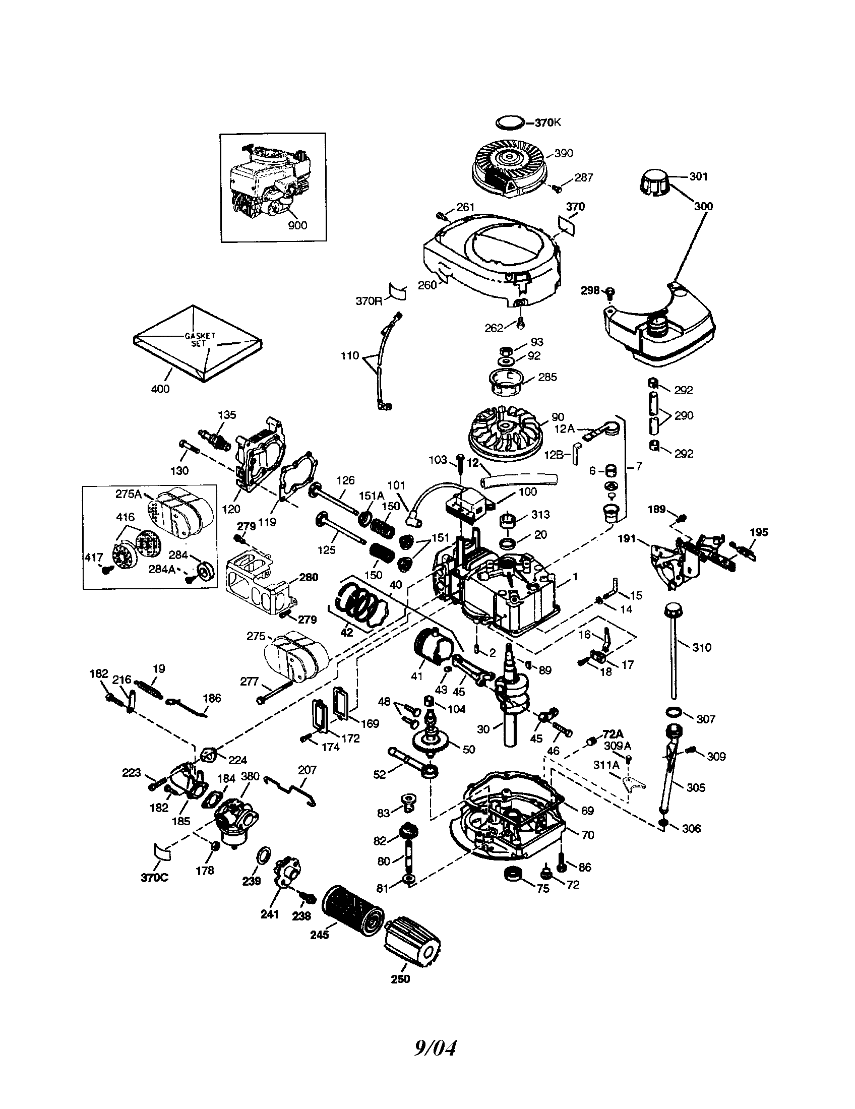 Tecumseh Engine Diagram and Parts List for 143044510  Craftsman Engine