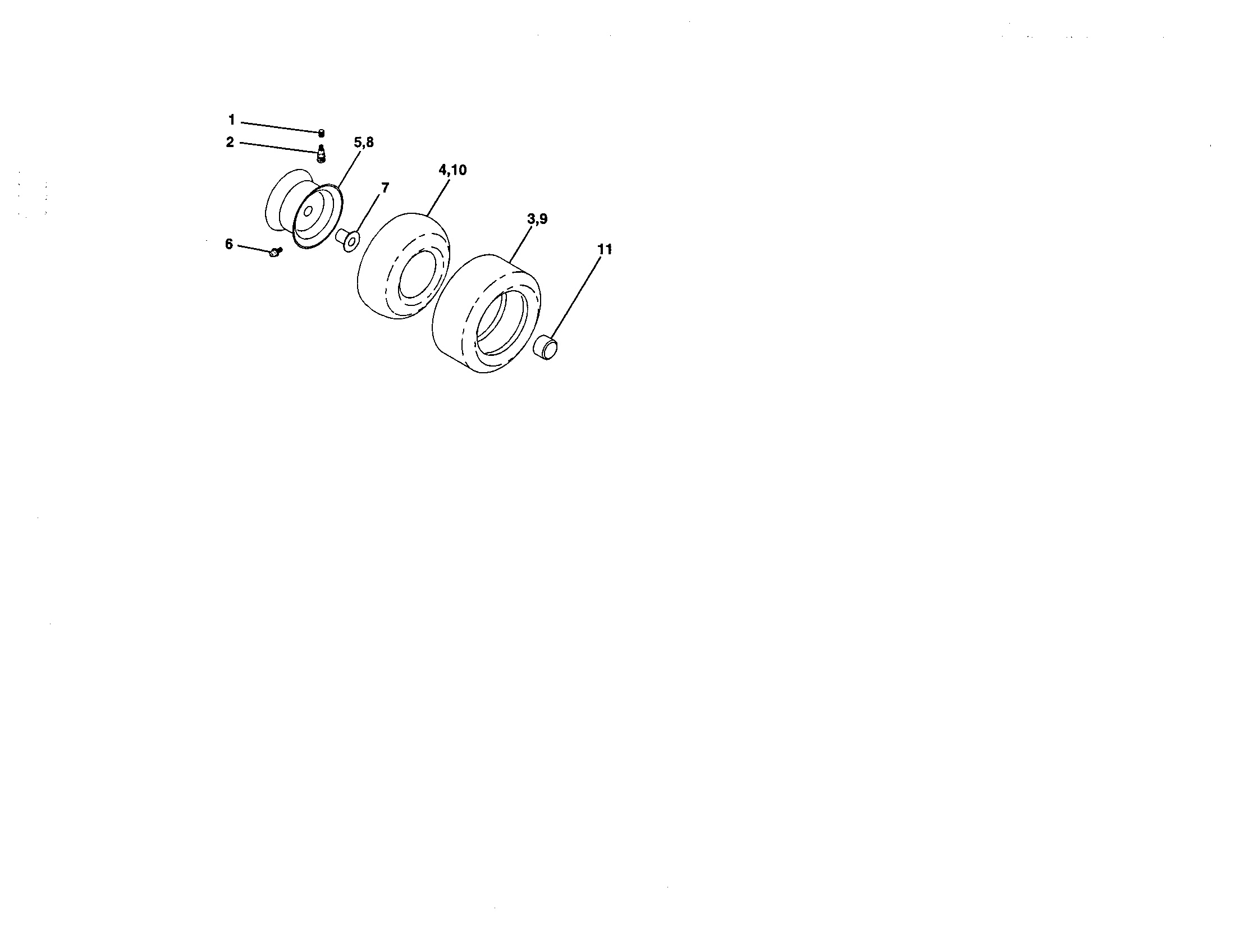Wheel And Tires Diagram and Parts List for 917272265  Craftsman Lawn Tractor