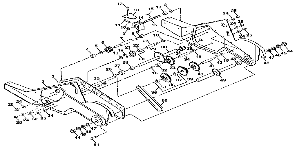 Transmission Diagram and Parts List for 917299752  Craftsman Tiller