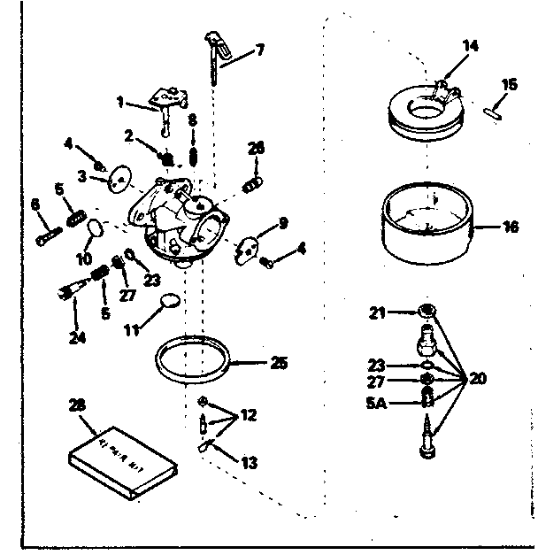 Carburetor No. 632370 Diagram and Parts List for 143756172  Craftsman Engine