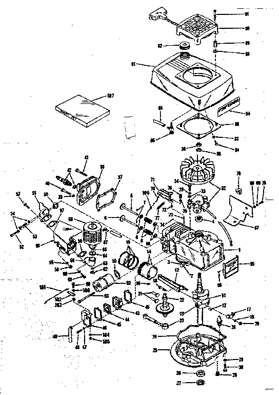 Basic Engine Diagram and Parts List for 14360226  Craftsman Engine
