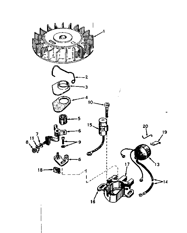 Magneto No. 610690a Diagram and Parts List for 143561212  Craftsman Engine