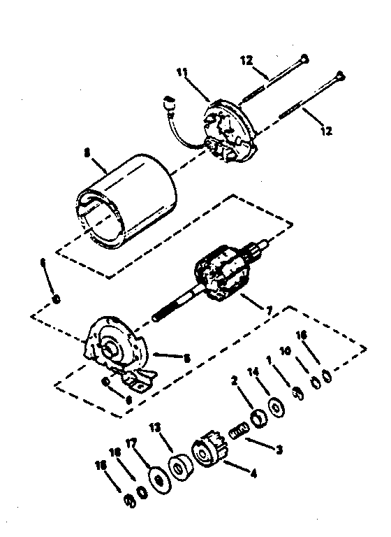 Electric Starter Motor No. 34934 Diagram and Parts List for 143374062  Craftsman Engine