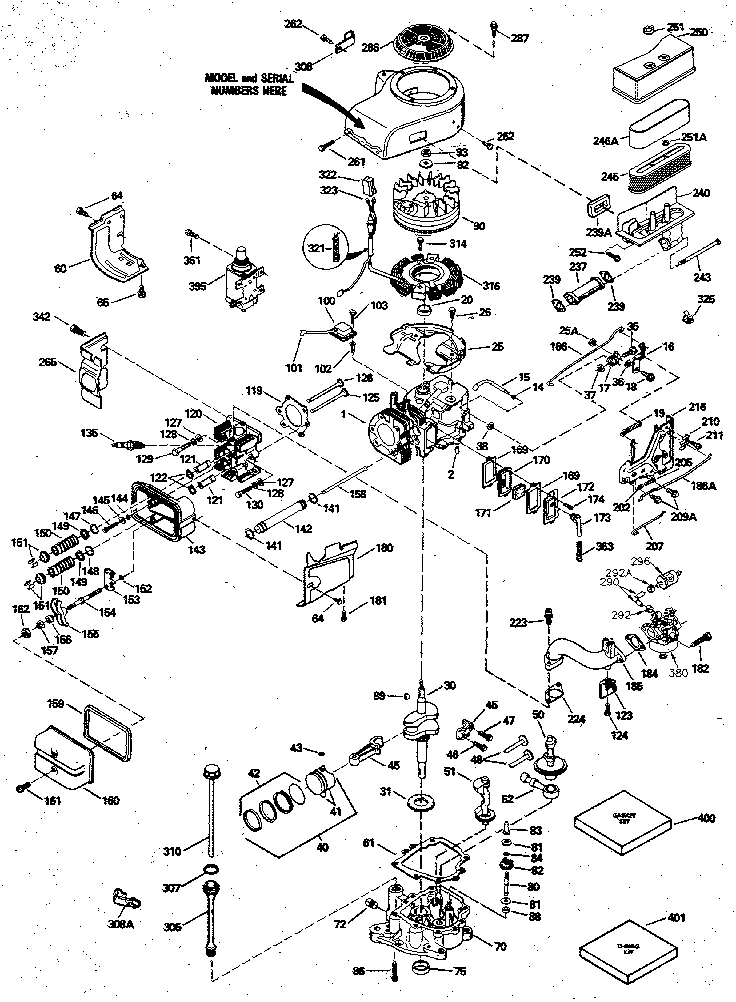 Replacement Parts Diagram and Parts List for 143406142  Craftsman Engine