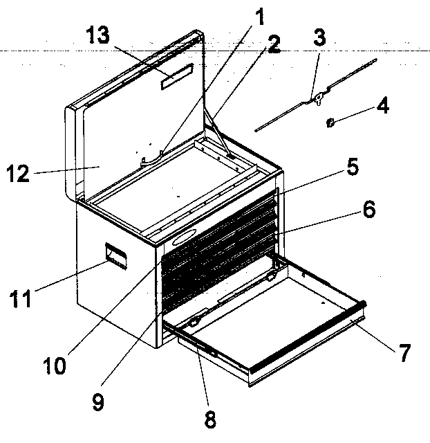 Cabinet Parts Diagram and Parts List for 706653522  Craftsman Tool Stand & Cart