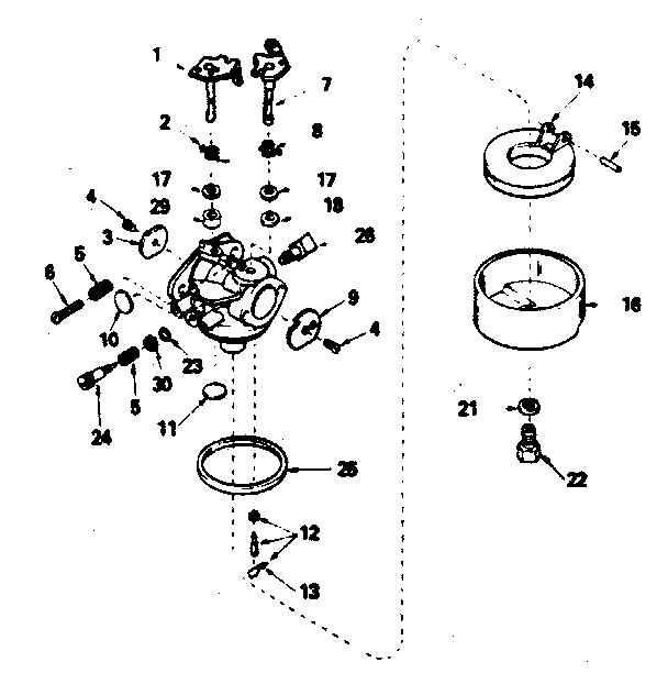 Carburetor No. 632183 Diagram and Parts List for 143386132  Craftsman Engine