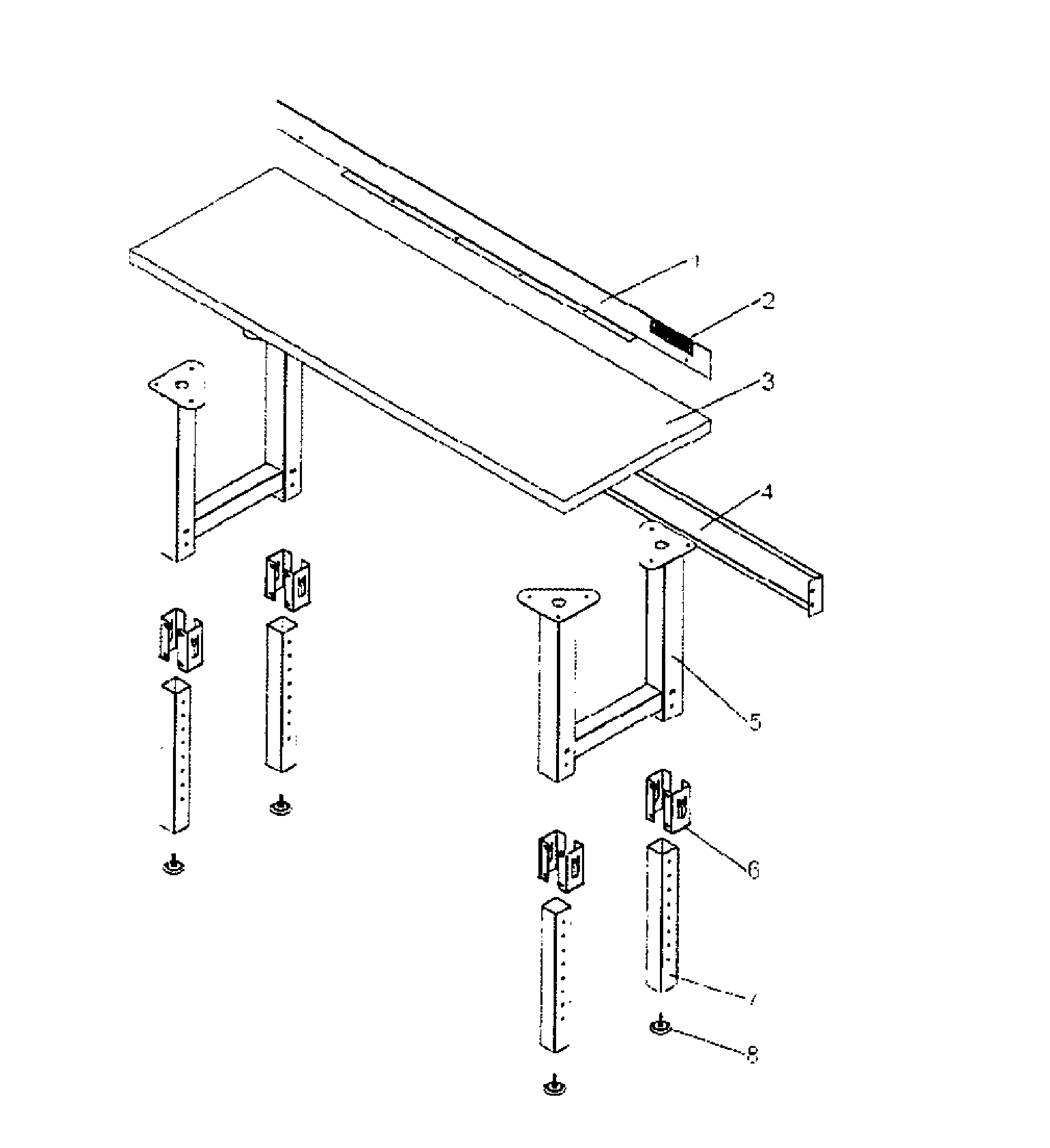 Workbench Assy Diagram and Parts List for 706466350  Craftsman Workbench