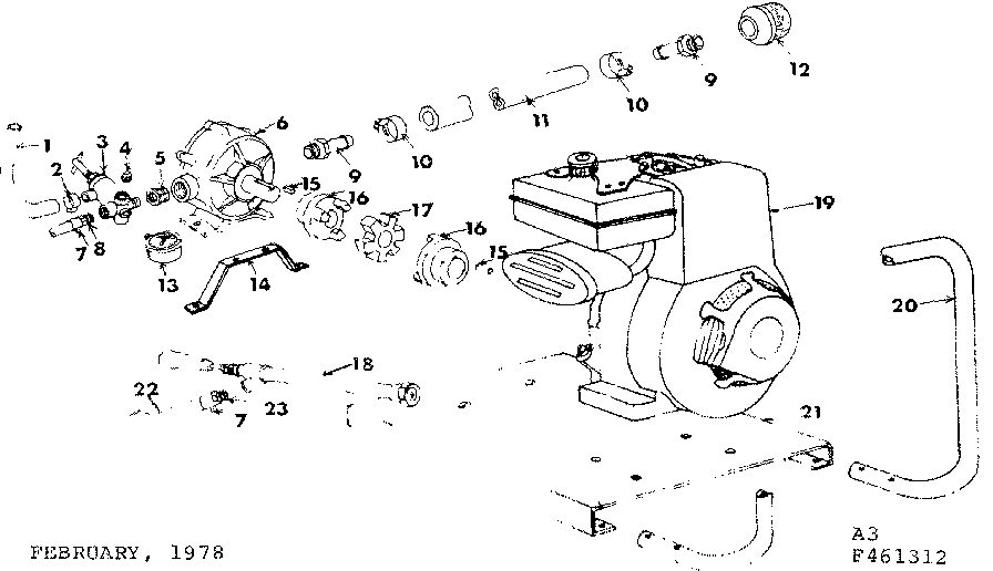 Engine Diagram and Parts List for 471461312  Craftsman Pressure Washer