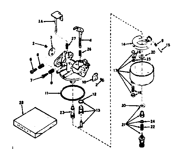 Carburetor Diagram and Parts List for 143226352  Craftsman Engine