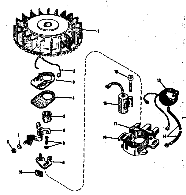 Magneto (phelon F-3220-h2) Diagram and Parts List for 143104050  Craftsman Engine