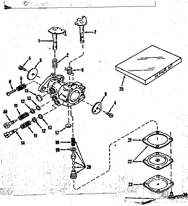 Carburetor No. 630986 Diagram and Parts List for 143133042  Craftsman Engine