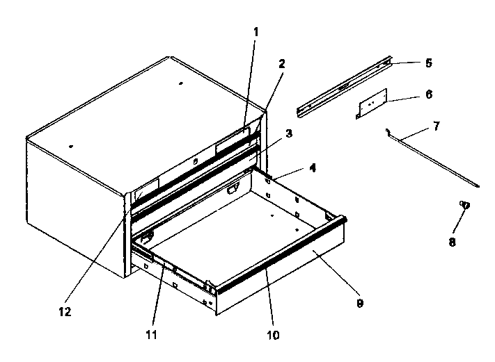 Chest Diagram and Parts List for 706597034  Craftsman Tool Stand & Cart