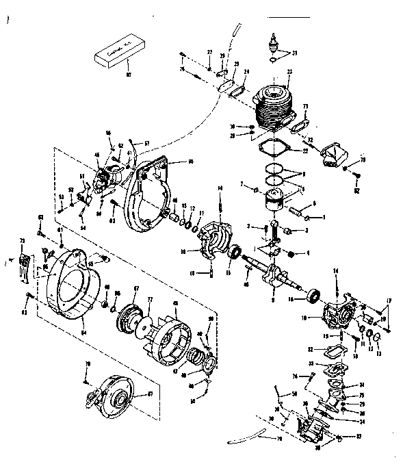 Original Engine Pow Prod Ah47-1125 Diagram and Parts List for 91760014  Craftsman Chainsaw