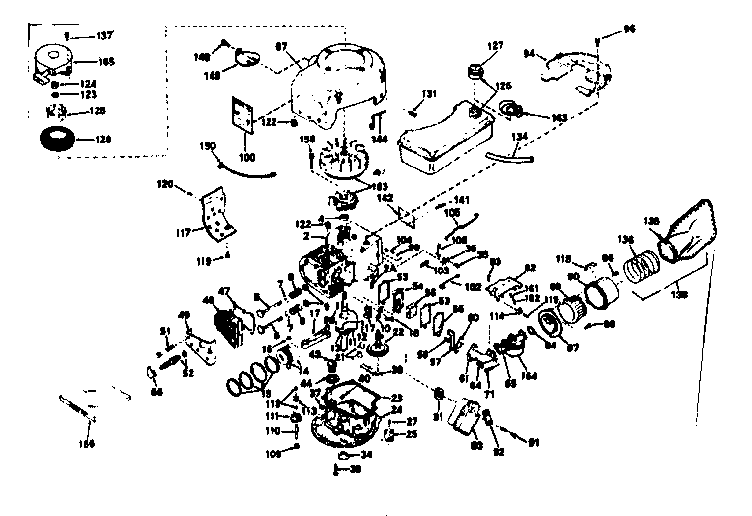 Basic Engine Diagram and Parts List for 143226282  Craftsman Engine