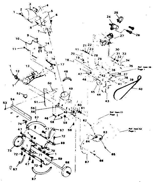 Auger Housing Assembly Diagram and Parts List for 536883400  Craftsman Snow Blower