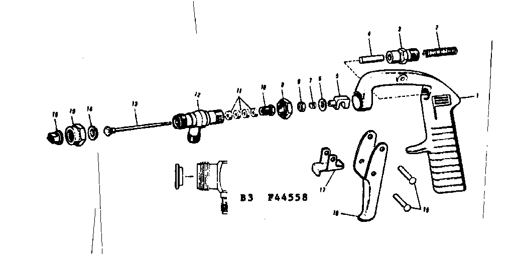 Pressure Gun Diagram and Parts List for 47144558  Craftsman Pressure Washer