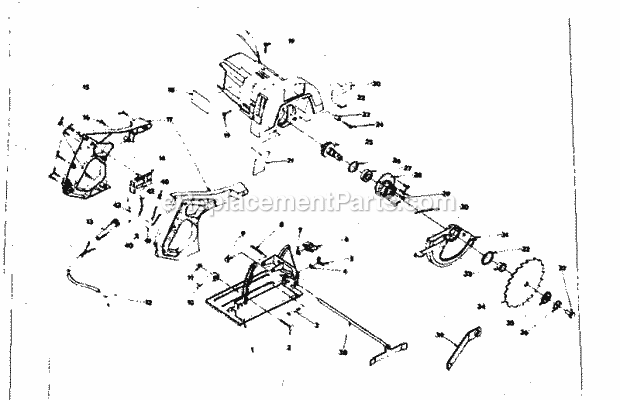 Unit Diagram and Parts List for 09621  Craftsman Circular Saw